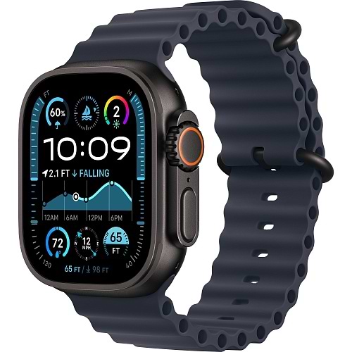 Смарт-часы Apple Watch Ultra 2 49 mm Black Titanium Case with Ocean Band White (Восстановленный, Почти новый)